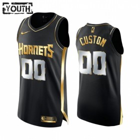 Charlotte Hornets Custom 2020-21 Musta Golden Edition Pelipaidat Swingman - Lasten